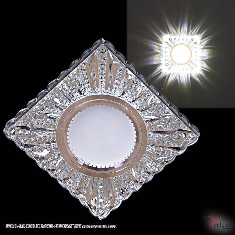 12041-9.0-001LD MR16+LED3W WT светильник точ. Улыбка Света