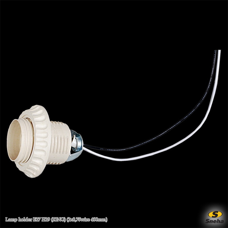 Патрон Lamp holder E27 H29 (RING) (2x0,75wire 400mm) Улыбка Света